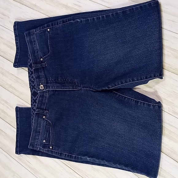 J M Collection Mid-Rise Tapered Leg Blue Jeans Size 8 - Picture 6 of 16